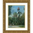 thumbnail image 1 of Bansemer, Roger 19x24 Gold Ornate Wood Framed with Double Matting Museum Art Print Titled - St. Augustine Lighthouse and Carver Street, 1 of 4