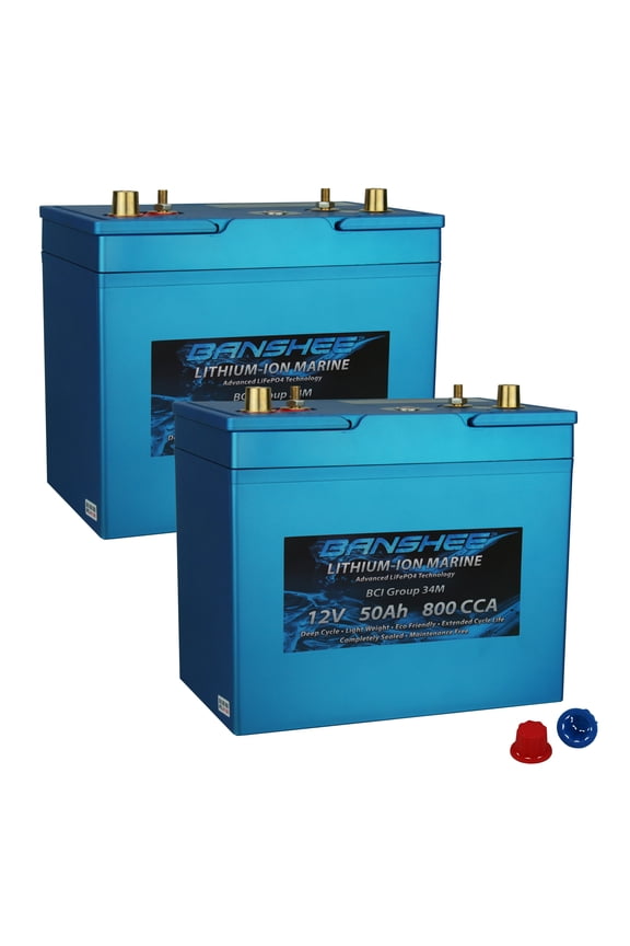 24V Lithium Deep Cycle Marine Battery Group 34 - 2 Pack