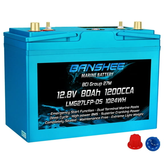 Banshee LifePo4 12 Volt Automotive Battery, Group Size 27, 900 CCA for Marine, RV