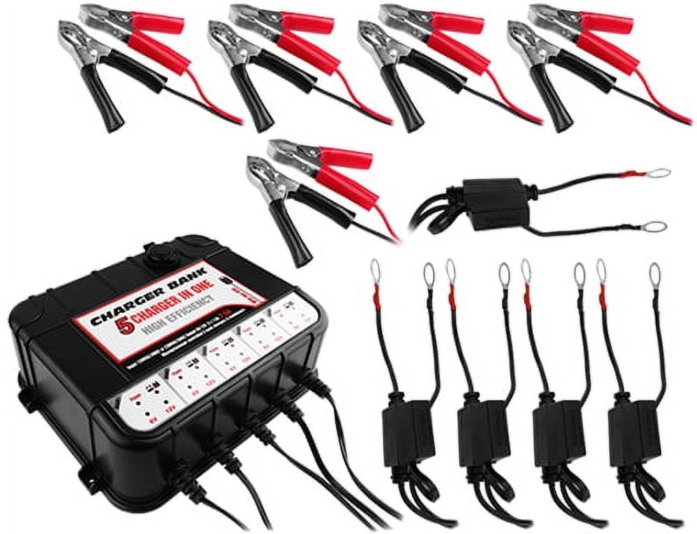 Banshee Smart Charger 5 Bay 1.5 Amps 6V-12V Fully Automatic Automotive Battery Charger