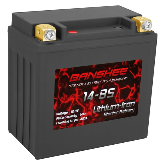 Banshee YTX14-BS LiFePO Battery 12V 420CA Ultra-Light, High-Performance, Maintenance-Free Compatible with BMW R nine T Pure