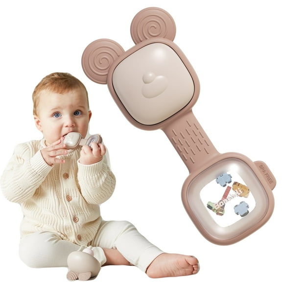 BanshiLi Baby Teether Rattle Toy Massage Gums for Toddlers 0-3 Months + Baby Gift