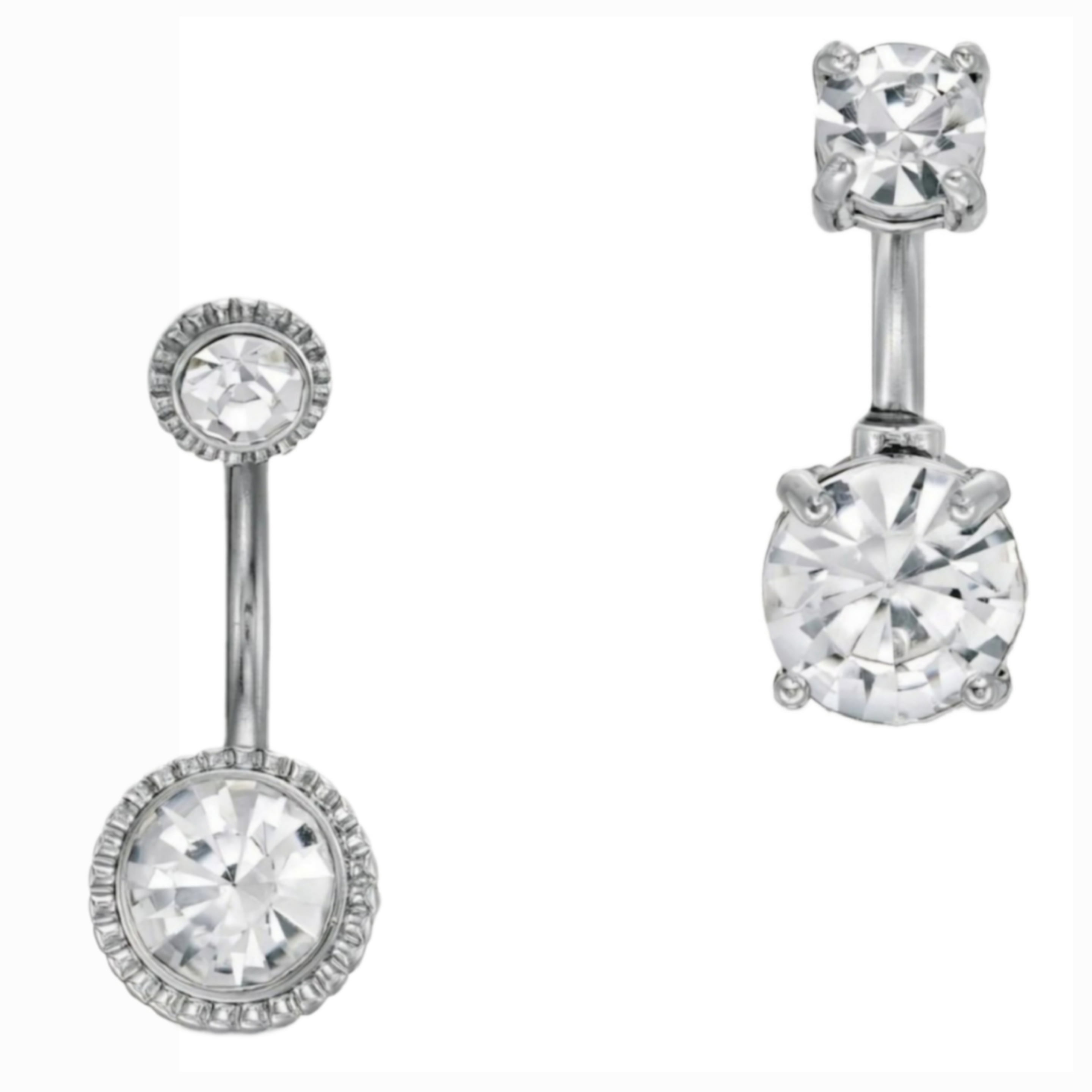 Banter Stainless Steel & Brass Cubic Zirconia Sunburst Bead Frame Belly ...