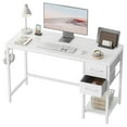 thumbnail image 1 of Banti 40" Modern Computer Desk with Drawers and Shelf, Reversible Storage, Small Study Table for Home Office, Bedroom or Dorm, White, 1 of 8