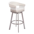 thumbnail image 1 of Bantry Swivel Barstool White Barstool, Modern Style, Plush and durable faux leather fabric, Plywood, Indoor Bar, 1 of 5