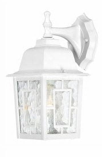 Bronze and White Metal Outdoor Lantern Wall Light