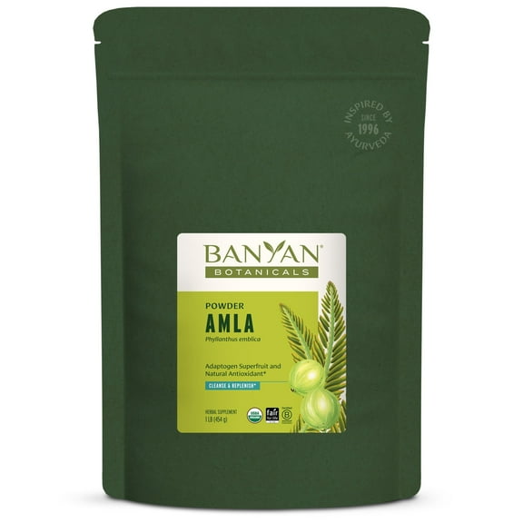 Banyan Botanicals Amla (Amalaki) Powder – Organic Phyllanthus Emblica – Natural Source of Vitamin C and Antioxidants – Supports Digestion and Cleansing* – 1lb– Non GMO Sustainably Sourced
