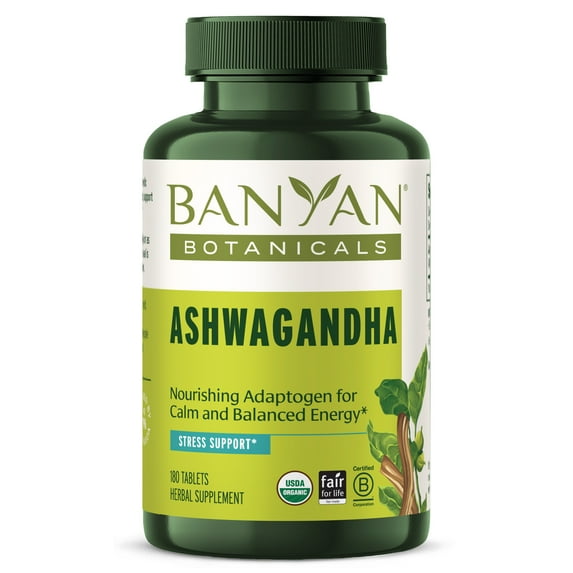 Banyan Botanicals Ashwagandha Tablets – Organic Ashwagandha Root – Renowned Herbal Adaptogen for Natural Energy Support and Stress Support* – 180 Tablets – Non-GMO Sustainably Sourced Vegan
