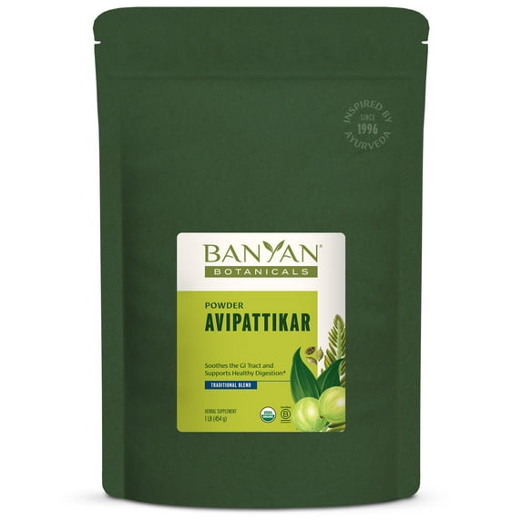 Banyan Botanicals Avipattikar Powder – Organic Digestion Supplement with Ginger, Cardamom & Vidanga – Supports Healthy Stomach Acid Balance* – 1 lb. – Non-GMO Sustainably Sourced Vegan