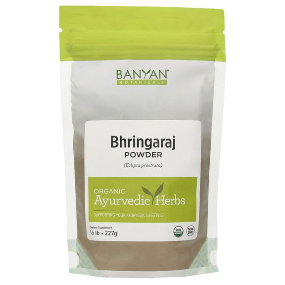 Banyan Botanicals Bhringaraj Powder (Eclipta alba) – Organic Herbal Powder for Beautiful Hair – for a Calm Mind and Healthy Hair, Nails, Bones, and Teeth* – ½ lb. – Non-GMO Sustainably Sourced Vegan