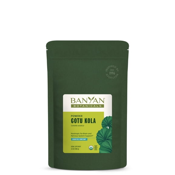 Banyan Botanicals Gotu Kola Powder – Organic Brahmi (Centella Asiatica) – Calming Nootropic Herb for Nervous System Support & Healthy Skin* – 3.5 oz. – Non-GMO Sustainably Sourced Vegan