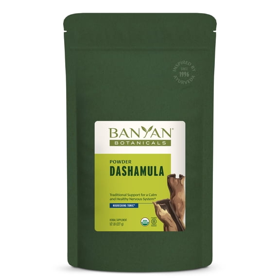 Banyan Botanicals Dashamula Powder – Calming Ayurvedic Formula – Organic Stress Supplement with Organic Gokshura Fruit & Bilva Fruit– ½ lb – Certified Organic, Non-GMO, Vegan, Gluten Free