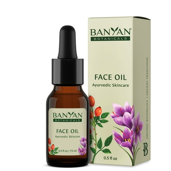 Banyan Botanicals Face Oil Luxurious Ayurvedic Face Oil Clean Skincare with Rosehip Oil and Jojoba Oil for Skin that Glows 0.5 oz Non-GMO, Cruelty Free, Paraben & Phthalate Free