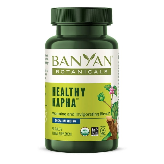 Banyan Botanicals Healthy Kapha – Organic Herbal Tablets for Balancing Kapha Dosha – Warming & Invigorating* – 90 Tablets – Non-GMO Sustainably Sourced Vegan