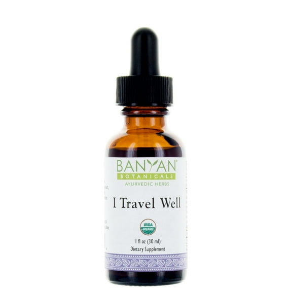 Banyan Botanicals I Travel Well Liquid Extract, USDA Organic, Ayurvedic Herbal Formula Designed To Support The Body's Natural Ability To Adapt To The Stresses Of Travel Including Changes In Time Zone.