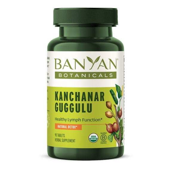 Banyan Botanicals Kanchanar Guggulu Tablets – Organic Lymph Supplement with Guggulu Resin – Promotes the Healthy Elimination of Natural Toxins* – 90 Tablets – Non-GMO Sustainably Sourced Vegan