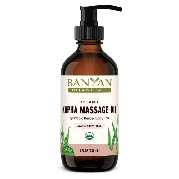 Banyan Botanicals Kapha Massage Oil – Organic Massage Oil with Chitrak and Tulsi – Warming Ayurvedic Oil to Revitalize the Tissues and Awaken the Mind – 8 oz. – Non-GMO Sustainably Sourced Vegan