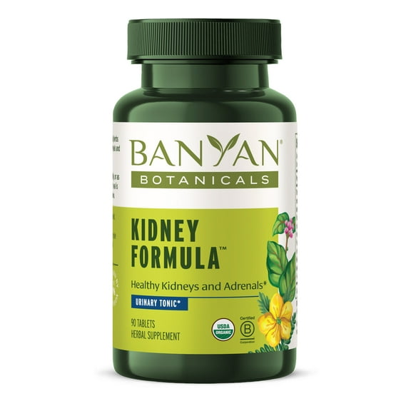 Banyan Botanicals Kidney Formula – Organic Kidney Supplement with Gokshura – Rejuvenating Herbal Blend to Support Kidneys and Urinary Tract Balance* – 90 Tablets – Non-GMO Sustainably Sourced Vegan