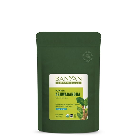 Banyan Botanicals Ashwagandha Powder – Organic Ashwagandha Root – Renowned Herbal Adaptogen for Natural Energy Support and Stress Support* – 3.5oz – Non-GMO Sustainably Sourced Vegan