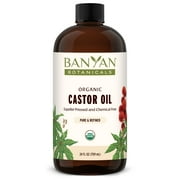 Banyan Botanicals Organic Castor Oil   Pure and Refined Castor Oil   For Face and Skin Care, Hair Care, and Natural Beauty   24 oz   Non GMO, Hexane Free, Vegan, and Cruelty Free