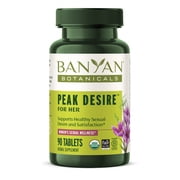 Banyan Botanicals Peak Desire for HER   Organic Herbal Blend for Healthy Libido, Arousal & Satisfaction*   Womens Sexual Wellness*   with Shatavari & Saffron   90 tablets   Vegan Non-GMO Fair Trade