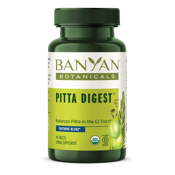 Banyan Botanicals Pitta Digest - USDA Organic, 90 Tablets - Cooling & Soothing for a Hot Digestive System*