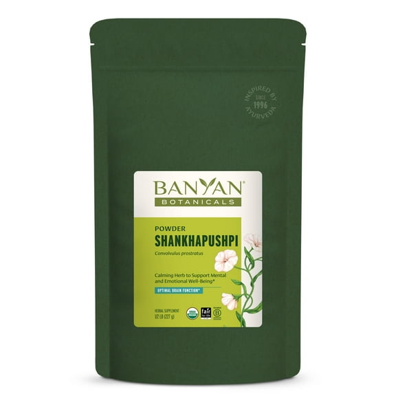Banyan Botanicals Shankhapushpi Powder – Organic Shankhapushpi (Convolvulus Prostratus) – Nootropic Herb that Promotes Stability and Calm* – ½ lb. – Non-GMO Sustainably Sourced Vegan