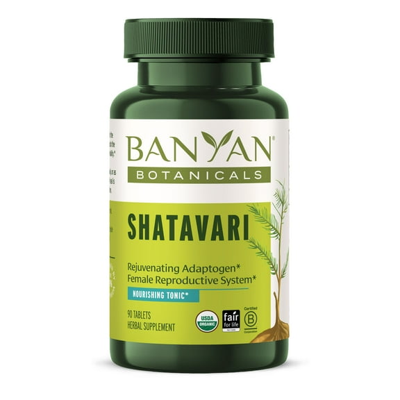 Banyan Botanicals Shatavari Tablets – Organic Asparagus Racemosus Root – Rejuvenating Adaptogen Tonic that Supports a Healthy Reproductive System* – 90 Tablets – Non GMO Sustainably Sourced Vegan