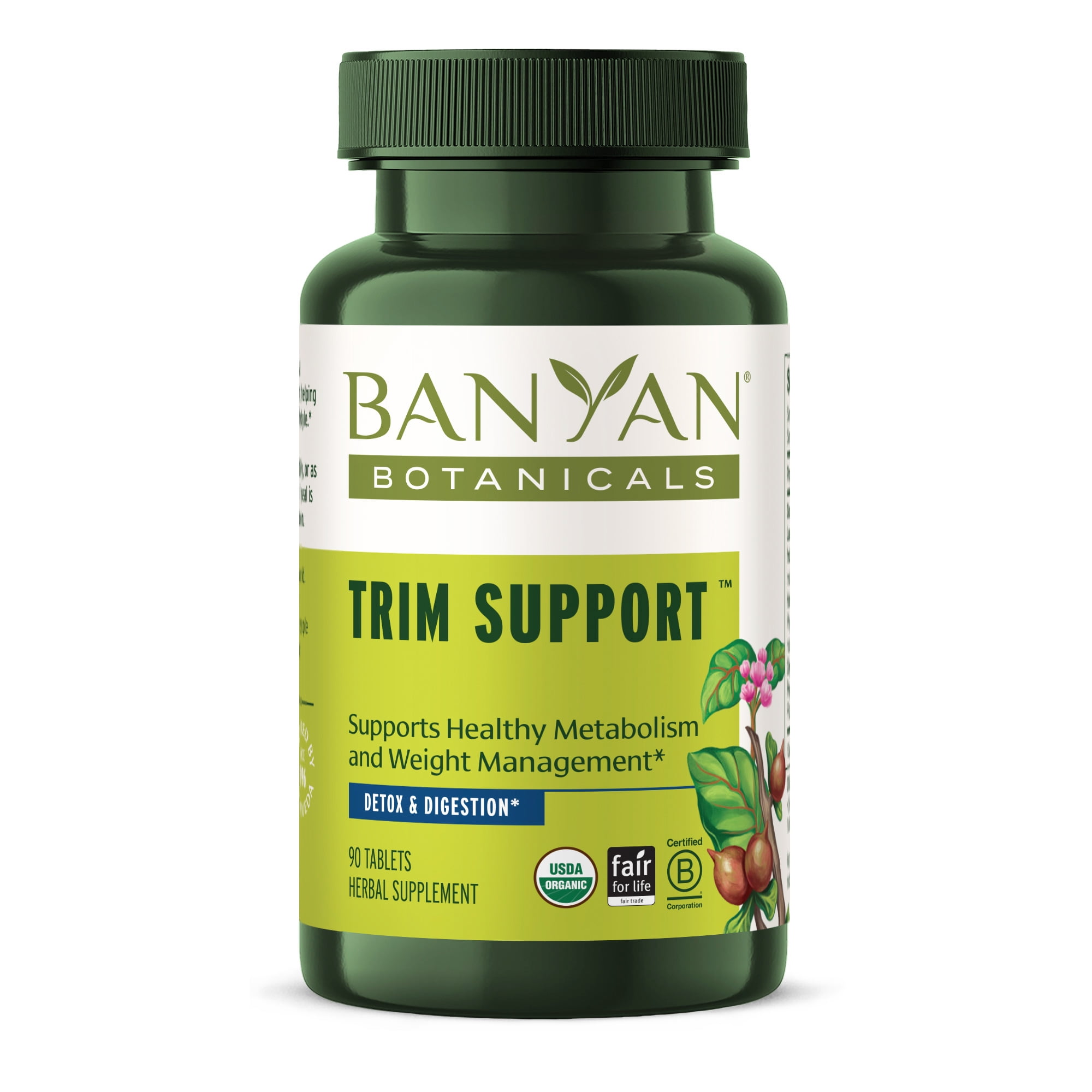 Banyan Botanicals Trim Support – Organic Weight Loss Supplement* – Natural Metabolism Support with Triphala, Guggulu & Ayurvedic Herbs for Cleansing* – 90 Tablets – Non-GMO Sustainably Sourced Vegan