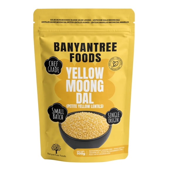 BanyanTree Foods Moong Dal | Mung Dal (Yellow Petite Split Lentils) 500g~All Natural, Indian Origin | Unpolished | Vegan | No Salt or fillers