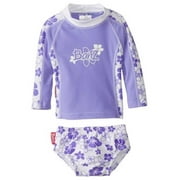 Banz BZ14-S2-LV-0 Baby Long Sleeve Rash Guard & Nappy Set, Lavender Floral - Size 0