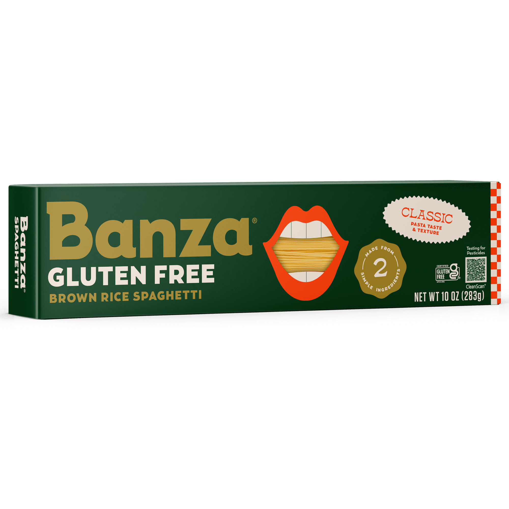 Banza Brown Rice Spaghetti, Gluten-Free Pasta Made in Italy, Non-GMO, 8oz, Classic Texture