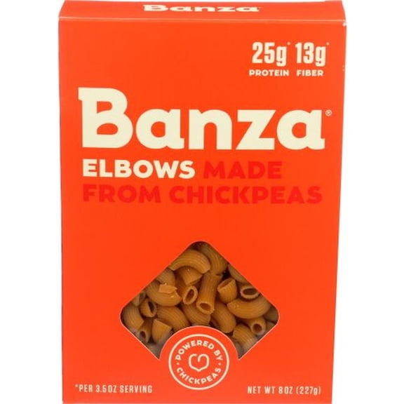 Banza Chickpea Elbow Pasta, 8 Ounce -- 6 per Case.