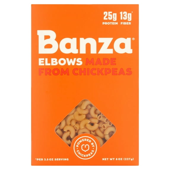Banza Elbows Made from Chickpeas Pasta, 8 oz, 6 pack