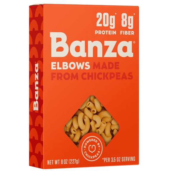 Banza Elbows Pasta Gluten Free High Protein Lower Carb (Pack of 4)