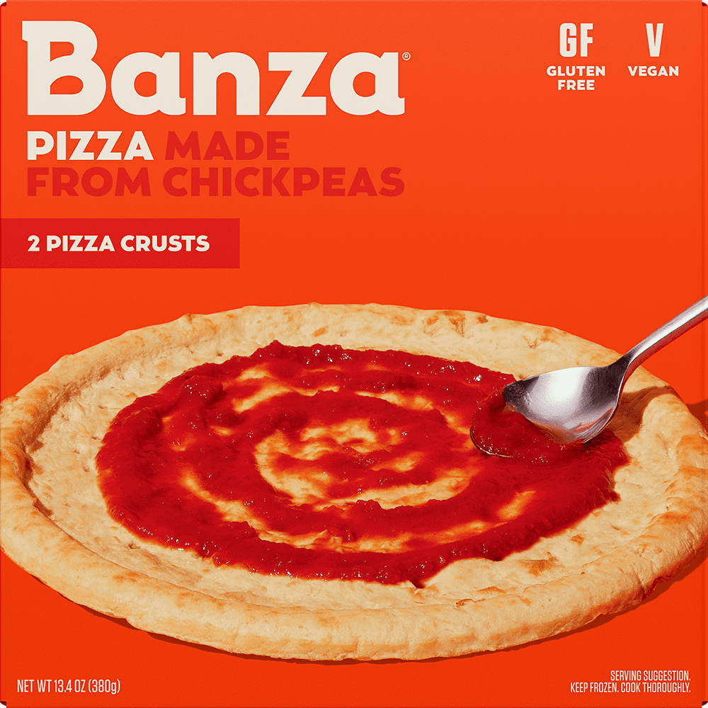 Banza Frozen Chickpea Plain Pizza Crust, 13.4 oz (Two 9inch Gluten