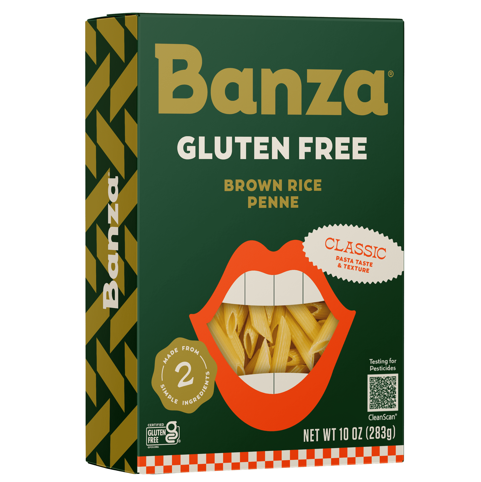 Banza Brown Rice Penne, Gluten-Free Pasta Made in Italy, Non-GMO, 8oz, Classic Texture