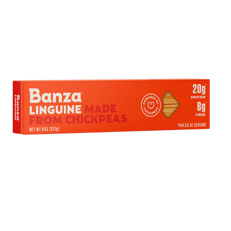 Banza Linguine Pasta - Gluten Free, High Protein, and Lower Carb Shelf-Stable Pasta, 8oz