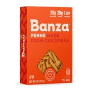 Banza Penne Pasta from Chickpeas - Gluten Free, High Protein, and Lower Carb Shelf-Stable Protein Noodles, 8oz