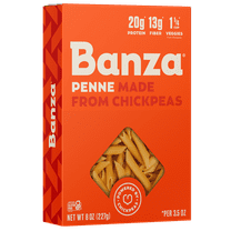 Banza Penne Pasta from Chickpeas - Gluten Free, High Protein, and Lower Carb Shelf-Stable Protein Noodles, 8oz