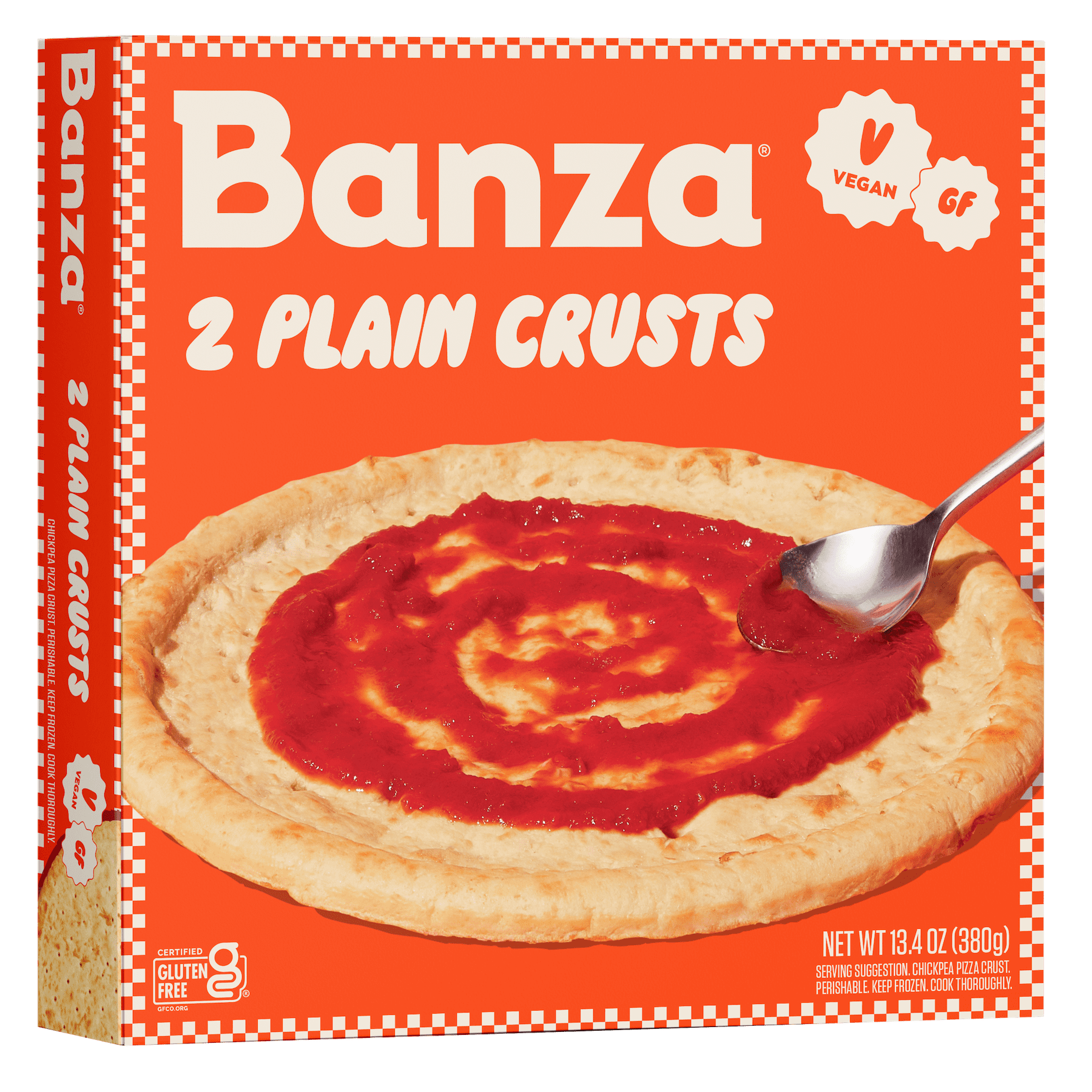 Banza Banza Plain Crust Pizzas from Chickpeas - High Protein, Gluten Free, Low Carb Frozen Crusts, 13.4oz
