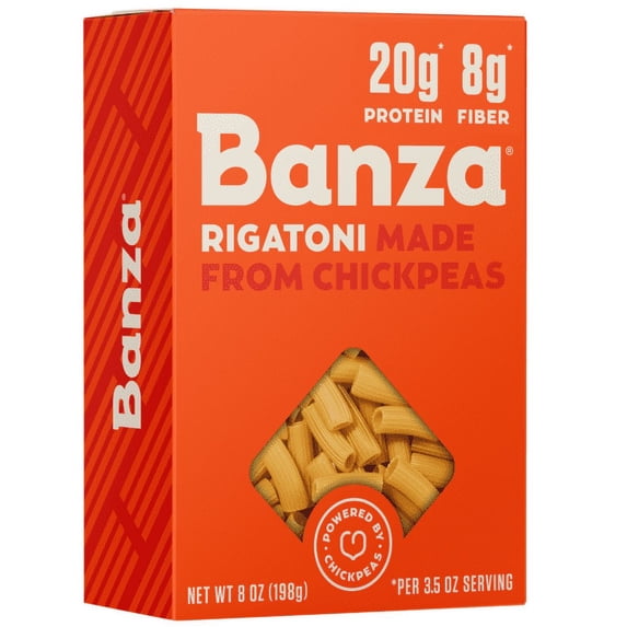 Banza Rigatoni Pasta Gluten Free, High Protein Lower Carb (Pack of 2)