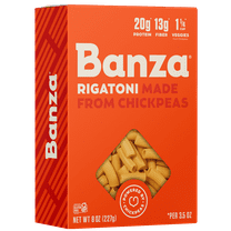 Banza Rigatoni Pasta from Chickpeas - Gluten Free, High Protein, and Lower Carb Protein Noodles, 8oz