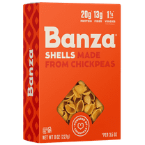 Banza Shells Pasta from Chickpeas - Gluten Free, High Protein, and Lower Carb Protein Noodles, 8oz