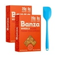 thumbnail image 1 of Banza Wheels Pasta from Chickpeas - Gluten Free, High Protein, and Lower Carb Protein Noodles, 8oz (2 pack) and 8in Silicone Spatula (Color Varies), 1 of 5