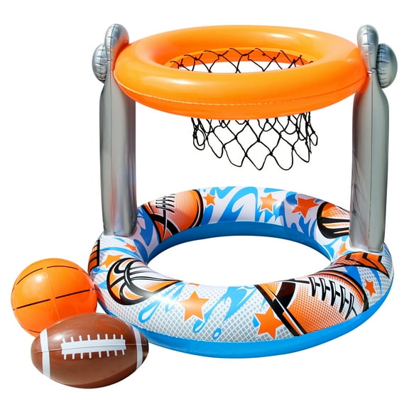 Banzai 2 'N 1 Pool Sport Combo Set, Basketball Hoop and Football Target