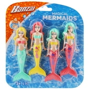 Banzai 4 Piece Water/Pool Toy Dive Set - Mermaids Dolls Colors Vary