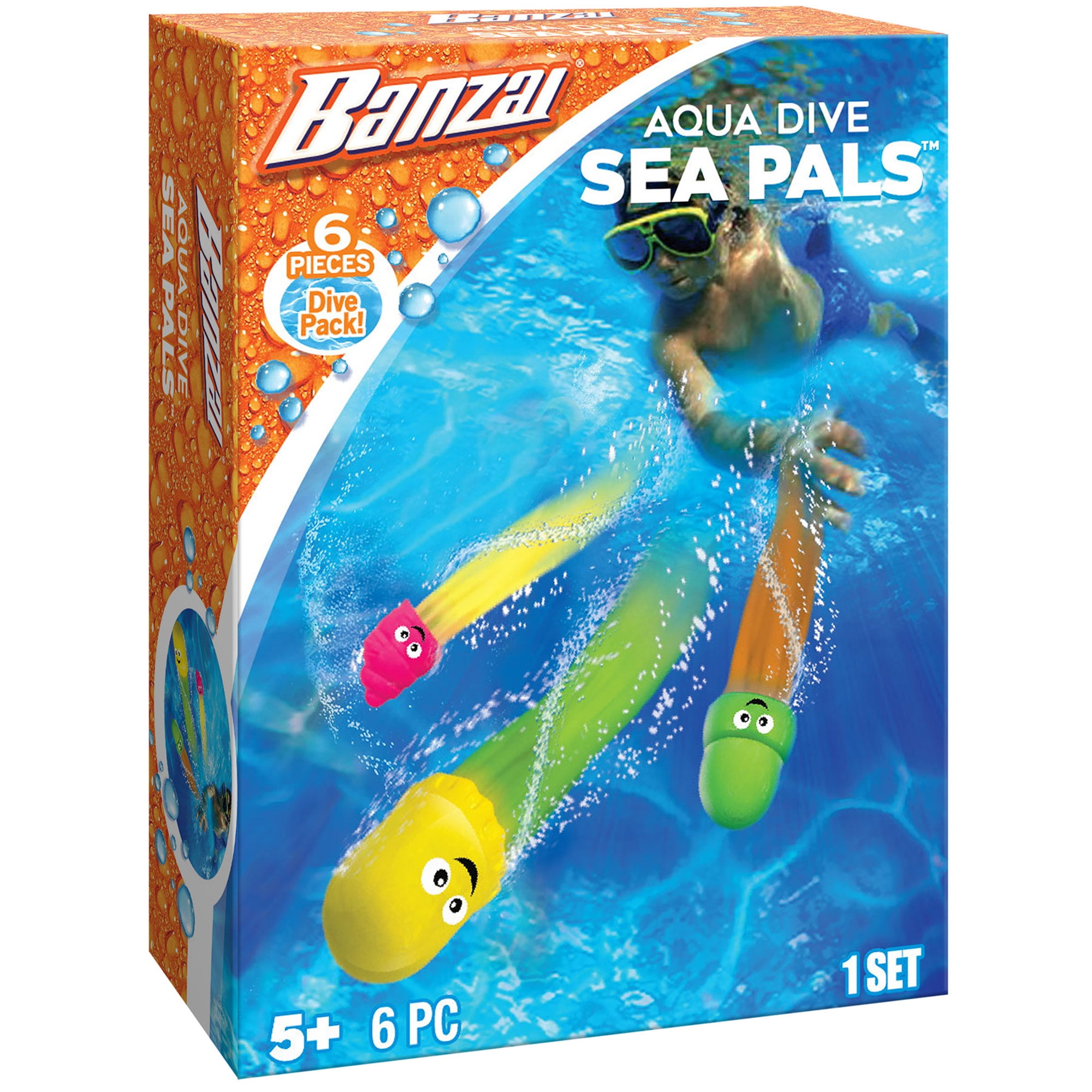 Banzai Aqua Dive Sea Pals Colorful Floating Pool Toy Set