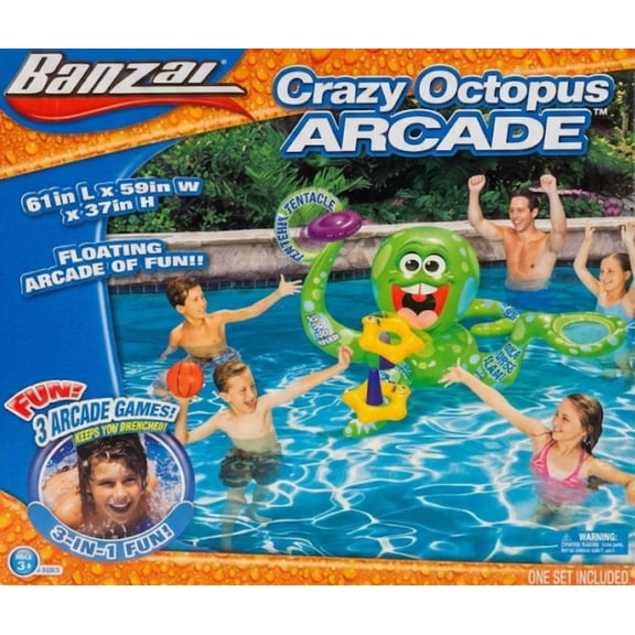 Banzai Crazy Octopus Arcade Inflatable Pool Game