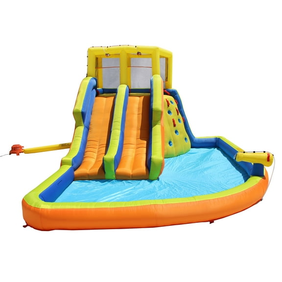 Banzai Double Drench Inflatable Water Park, 15' x11'5" x 8'4"  Outdoor Splash Toy, Children 5+ Years